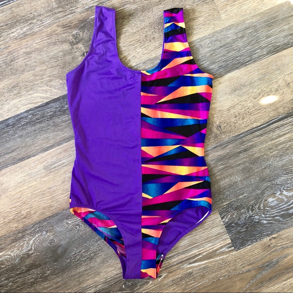 vintage geometric one piece swimsuit